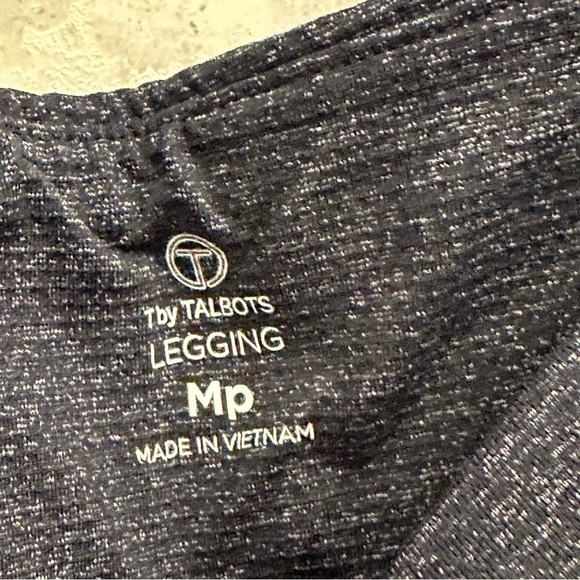 T by Talbots spandex leggings women’s size‎ medium petite navy blue - Picture 3 of 6